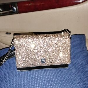 Nine West Rose Gold Glitter Mini Crossbody Bag